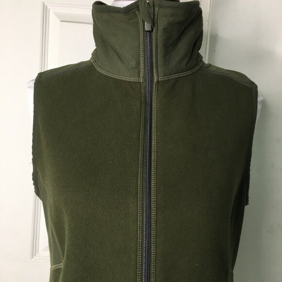 Athleta Women's Army Green Full Zip Vest Size Small with Pockets - Picture 2 of 11